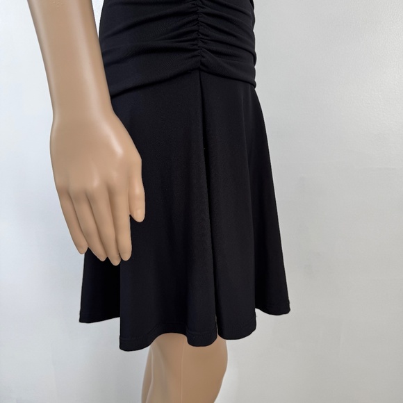 NWOT House of Harlow Strapless Black Mini Dress Ruching A-line Skirt Size S - Picture 4 of 15